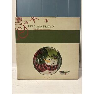 Fitz And Floyd Christmas Holly Hat Snowman Serving Bowl New In Box 2013